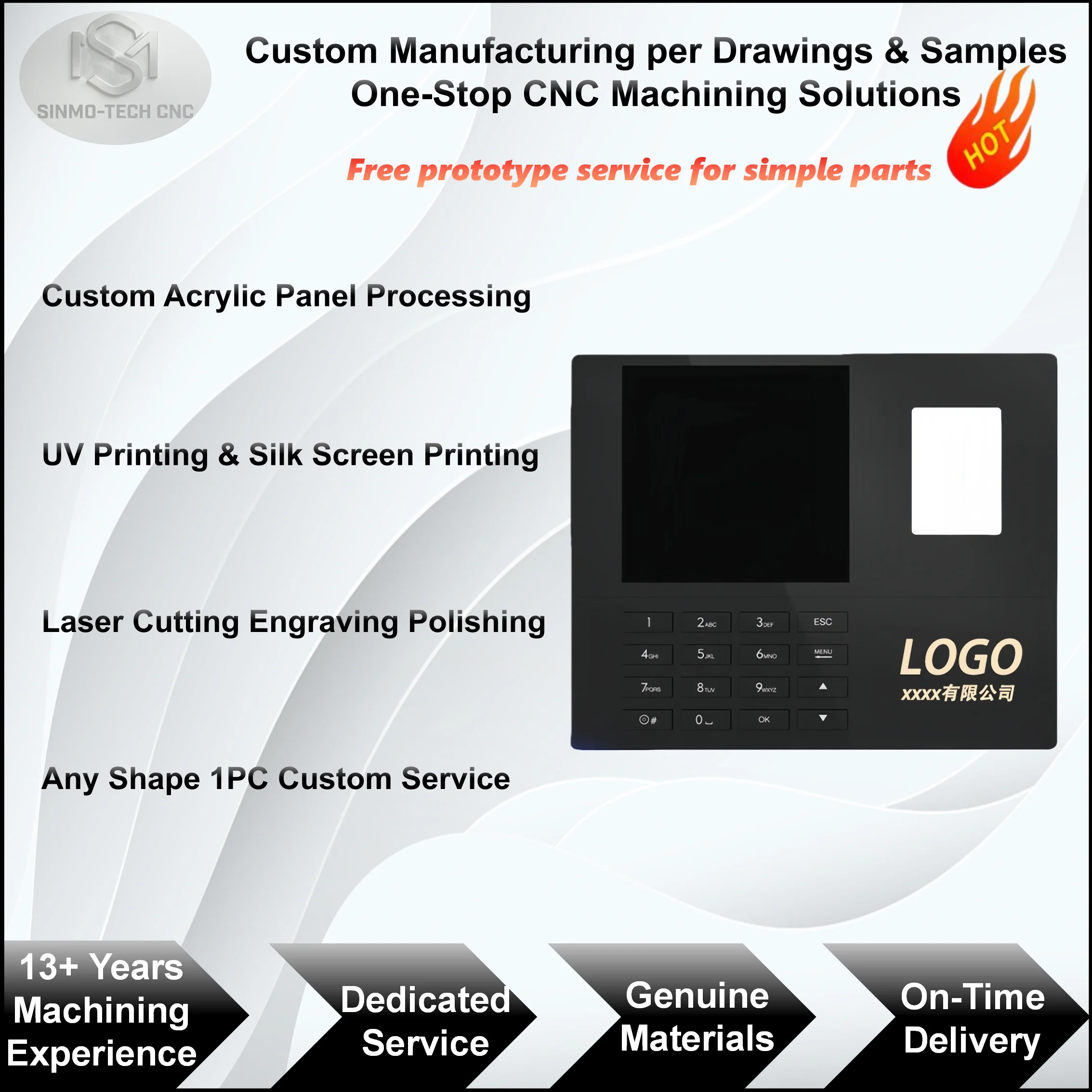 Custom Acrylic Panel Laser Cutting Engraving UV Printing Silk Screen Printing Bending Polishing Non Standard OEM Service