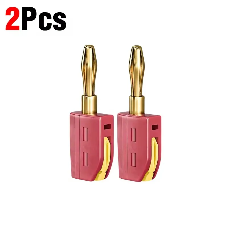 Tragbarer 32A 4mm Bananenstecker lötfreier Schnellanschluss Hochstrom vergoldete Bananenstecker Audio Kupfer Lautsprecher Verstärker