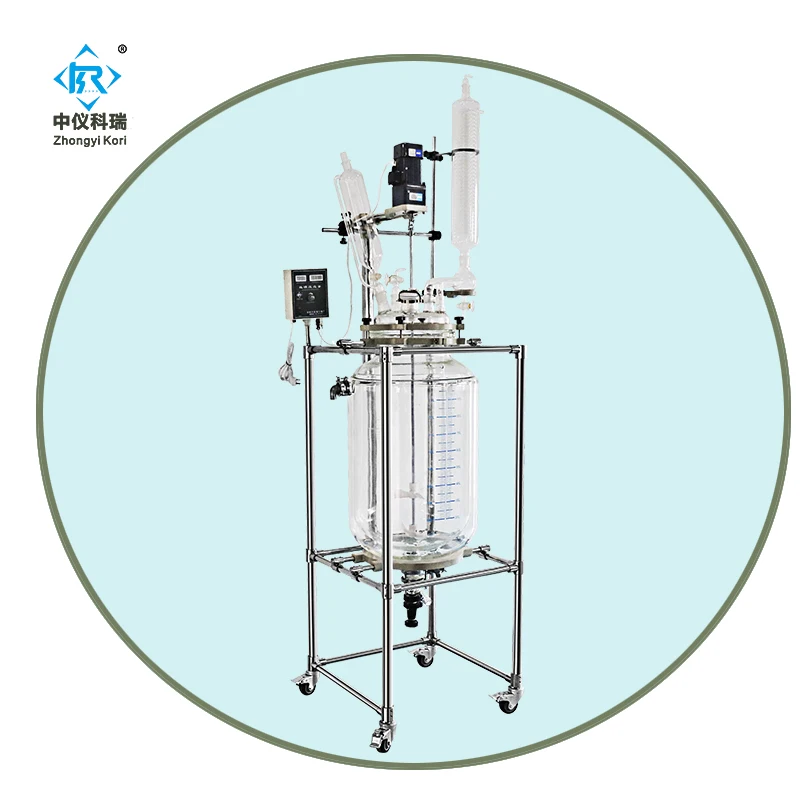 SF-20l  Laboratory Glass Reactor 20litre Lab Jacketed Reactor Kit chemical Mixing Bioreactors for lab Pilot plant industrial use