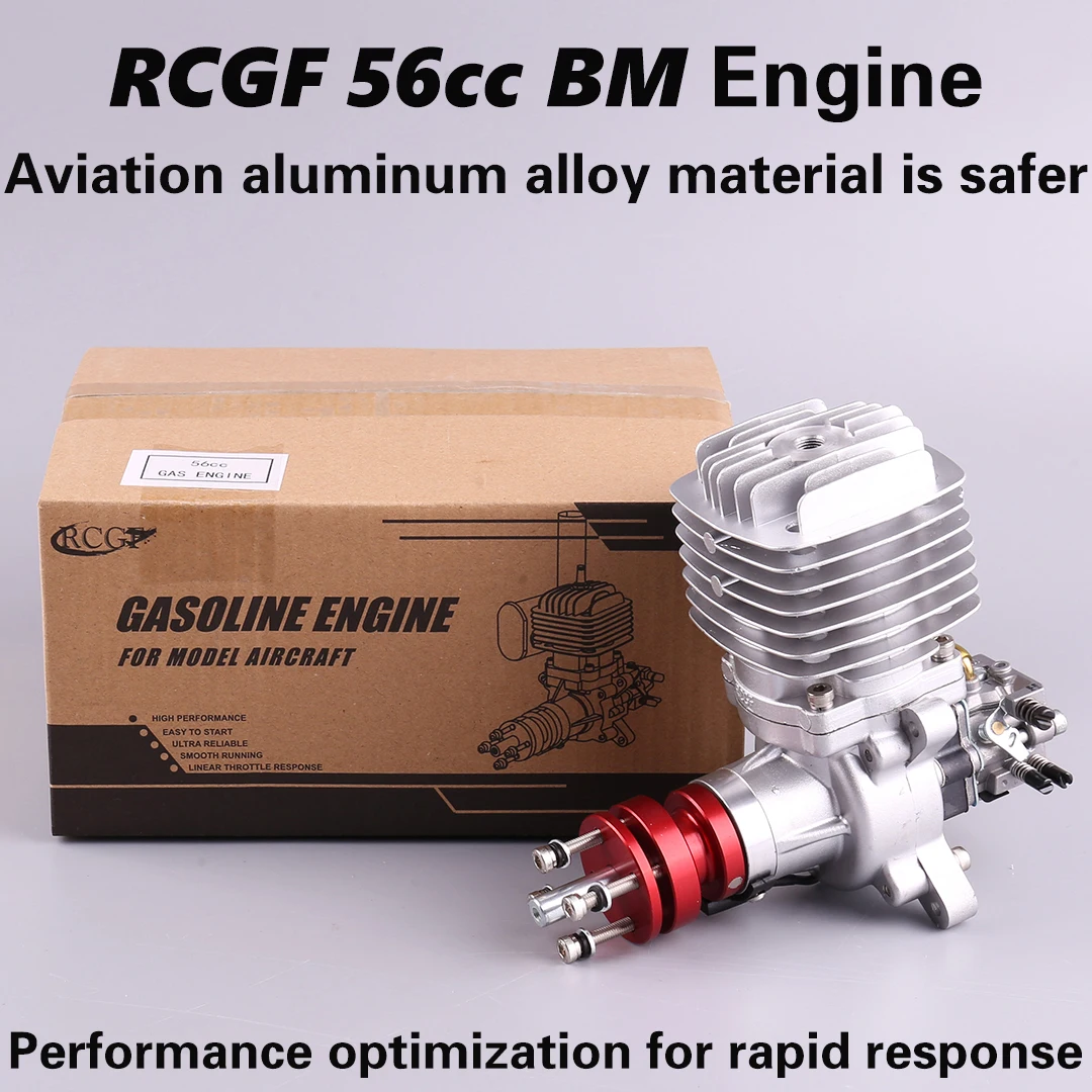 RCGF 56cc Petrol/Gasoline Engine for RC Airplane Two Strokes Single Cylinder Side Exhaust Natural Air