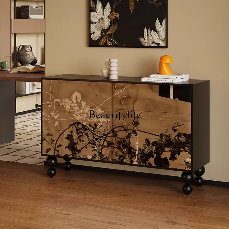 

Medieval dresser solid wood porch decorative cabinet bedroom bedside storage drawer cabinet