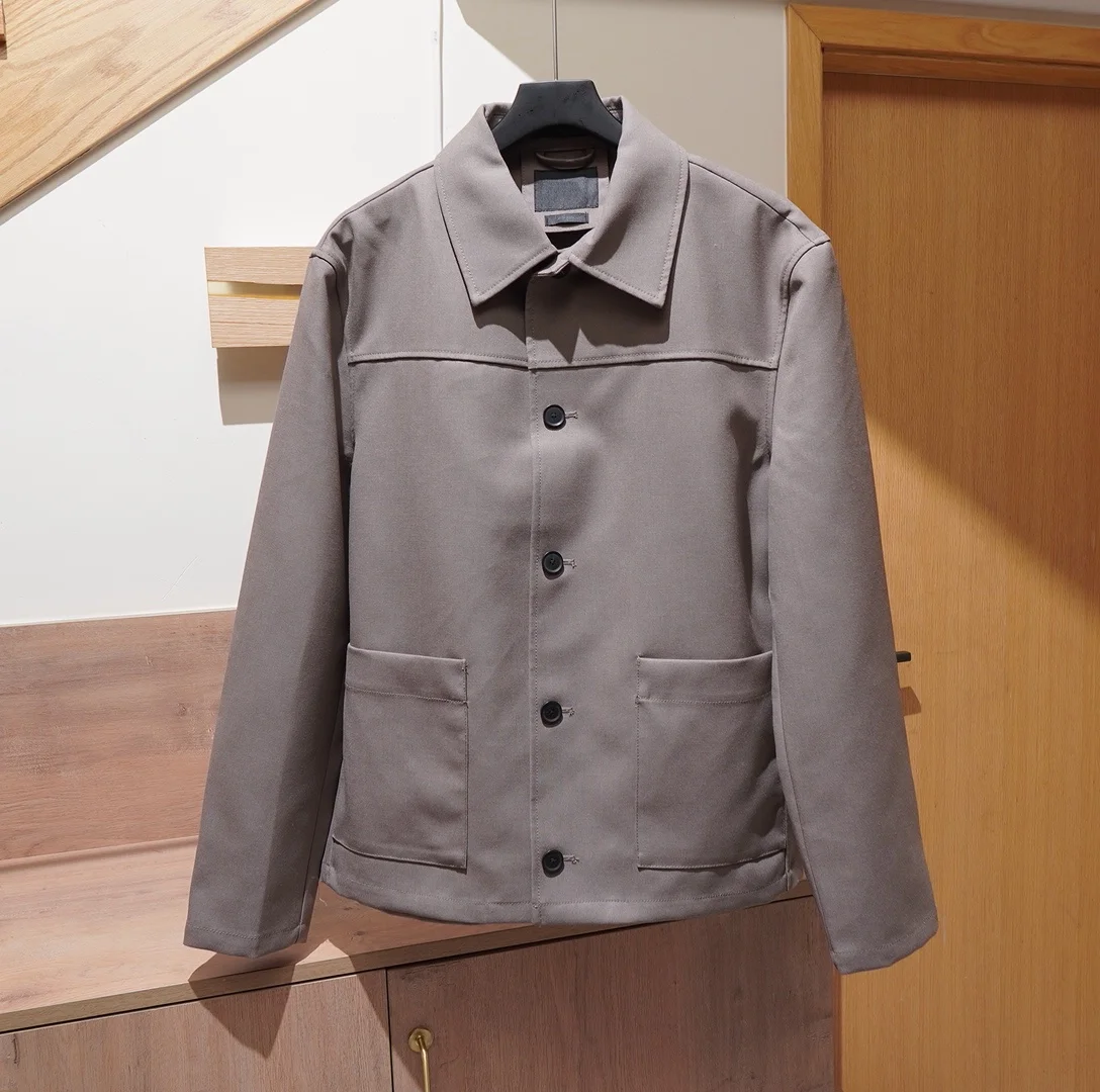 الأزياء الأوروبية والأمريكية للرجال الرجعية طية صدر السترة عمال نمط سترة قصيرة مزيج الصوف معطف بلون الصلبة