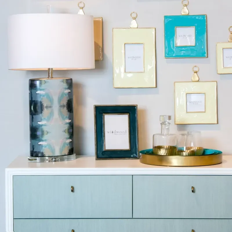 Modern White Four Drawer Dresser with Gold Knobs Bedroom Storage Furniture