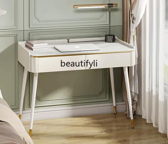 

French Desk Bookshelf Integrated Table Home Bedroom White Dresser Simple Cream Style Small Apartment