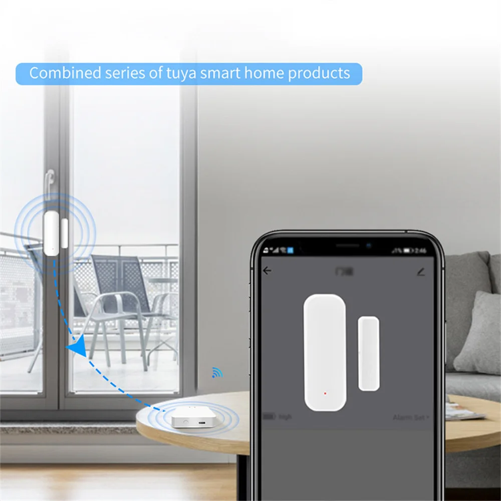 WiFi/Zigbee Window Sensor And Smart Door Magnetic Security Alarm Smartlife APP Remote Control Work With Alexa Google Home Rokid