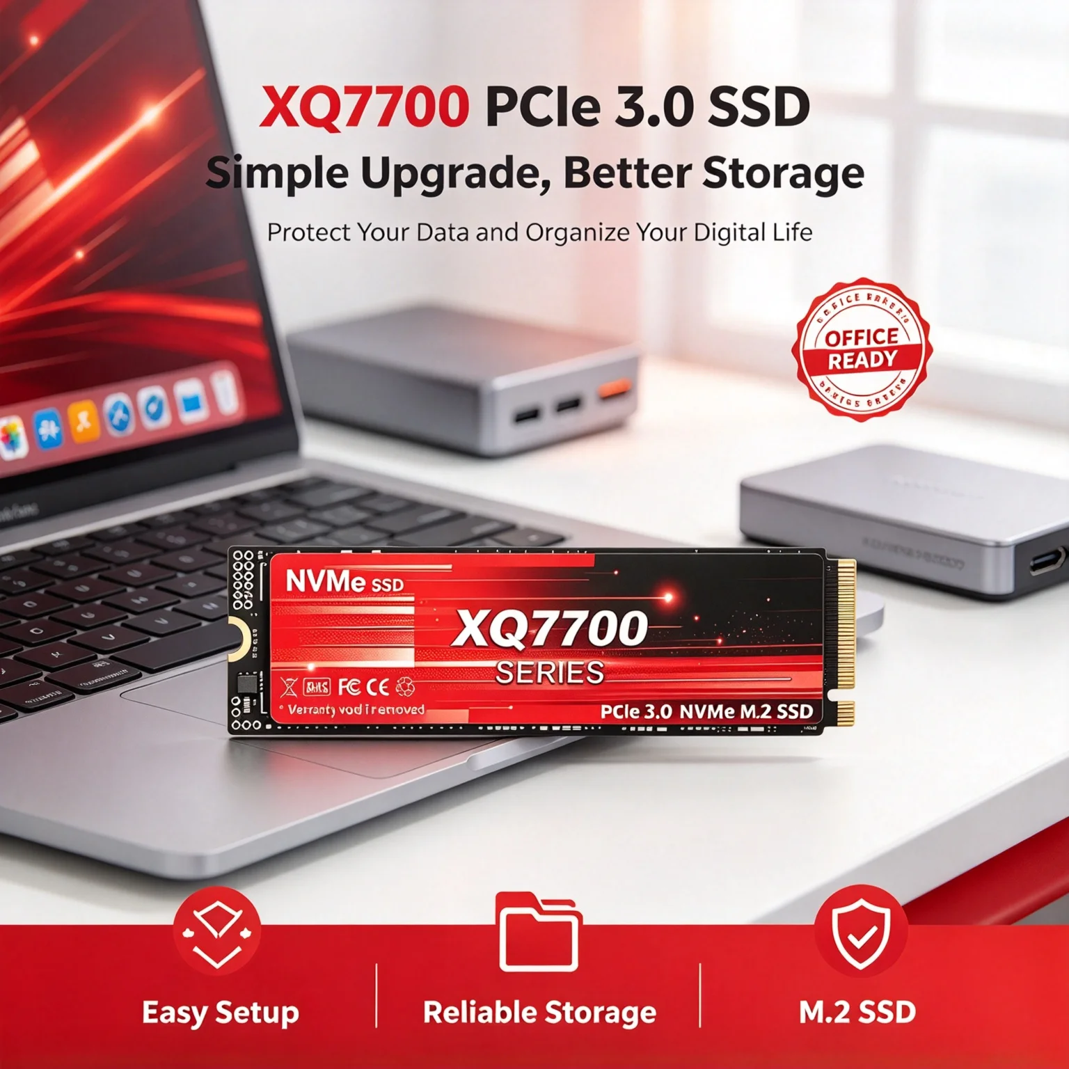 XQ7700 NVMe M.2 SSD, 2TB/4TB/1TB, Fast Internal Drive, Gaming Laptops, Desktops, Notebook, PC, Computer, Pro Speed Turbo Max.