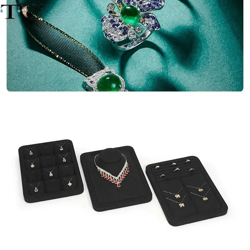 

Черный супертонкий поднос для демонстрации ювелирных изделий: для колец, серег, ожерелий, подвесок, браслетов – поднос для хранения и демонстрации