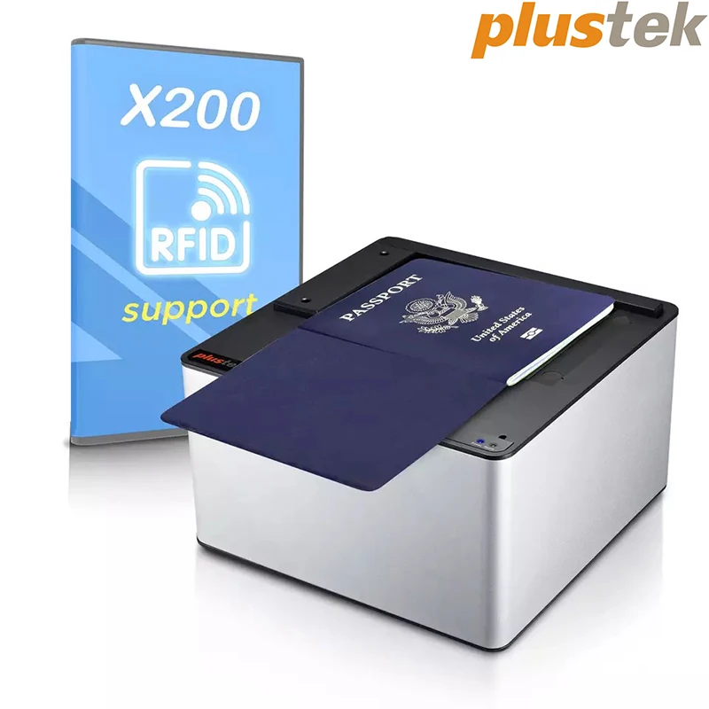 Plustek E-Passport Scanner X200 RFID ID Document Reader with OCR / MRZ White light, Infra-red and UV light SDK Provide