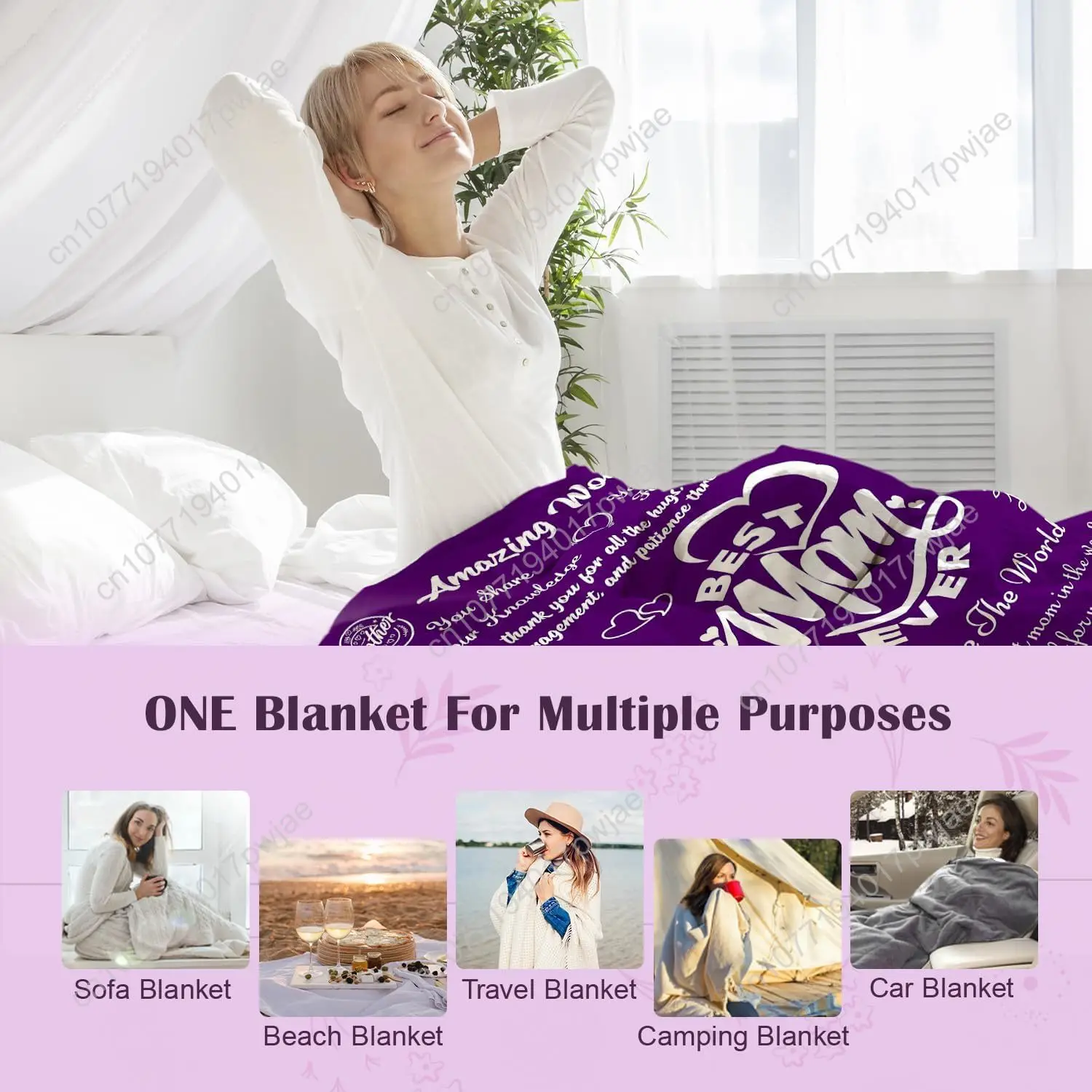 هدايا عيد ميلاد الأم للأم - هدايا للأمهات من الابنة والابن - بطانية عيد الميلاد وعيد الحب للأمهات #4