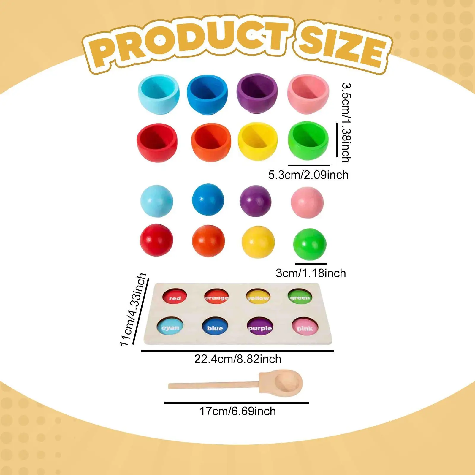 Boules arc-en-ciel dans des tasses, jouet sensoriel Montessori, cadeau Parent-enfant, activités interactives, Classification des couleurs pour enfants