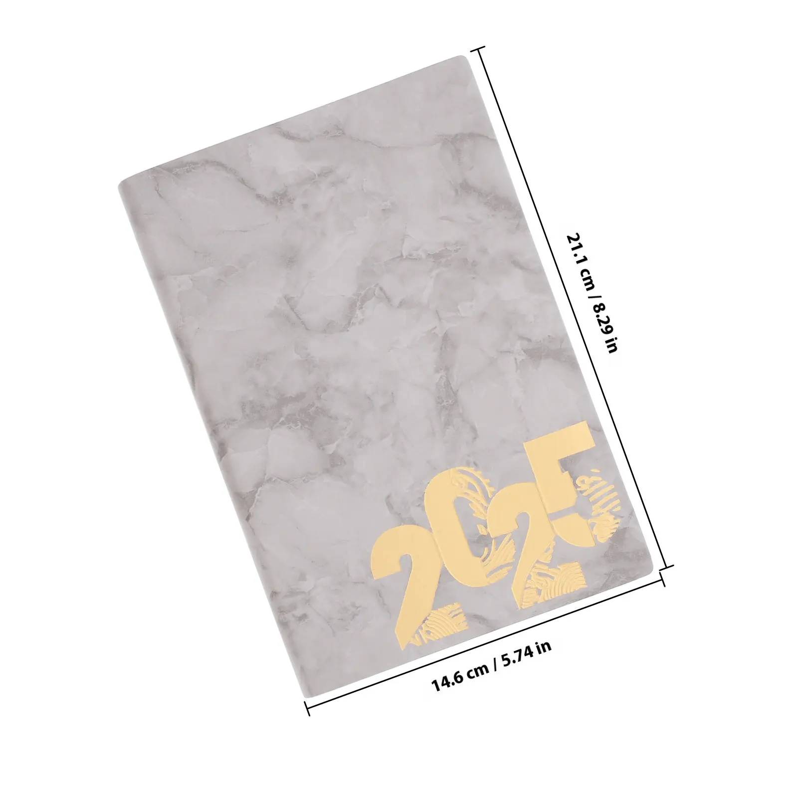2025 Marble Pattern Daily Weekly Monthly Planner Agenda Book English Layout Office Supplies for Women Men Portable Aesthetic
