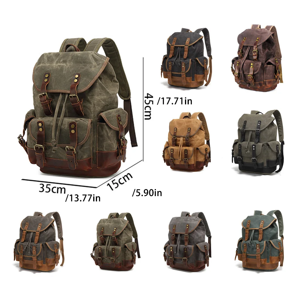 Mochila cor sólida cordão impermeável multi-bolso estilo ple masculino feminino mochila presente de aniversário tipo 8