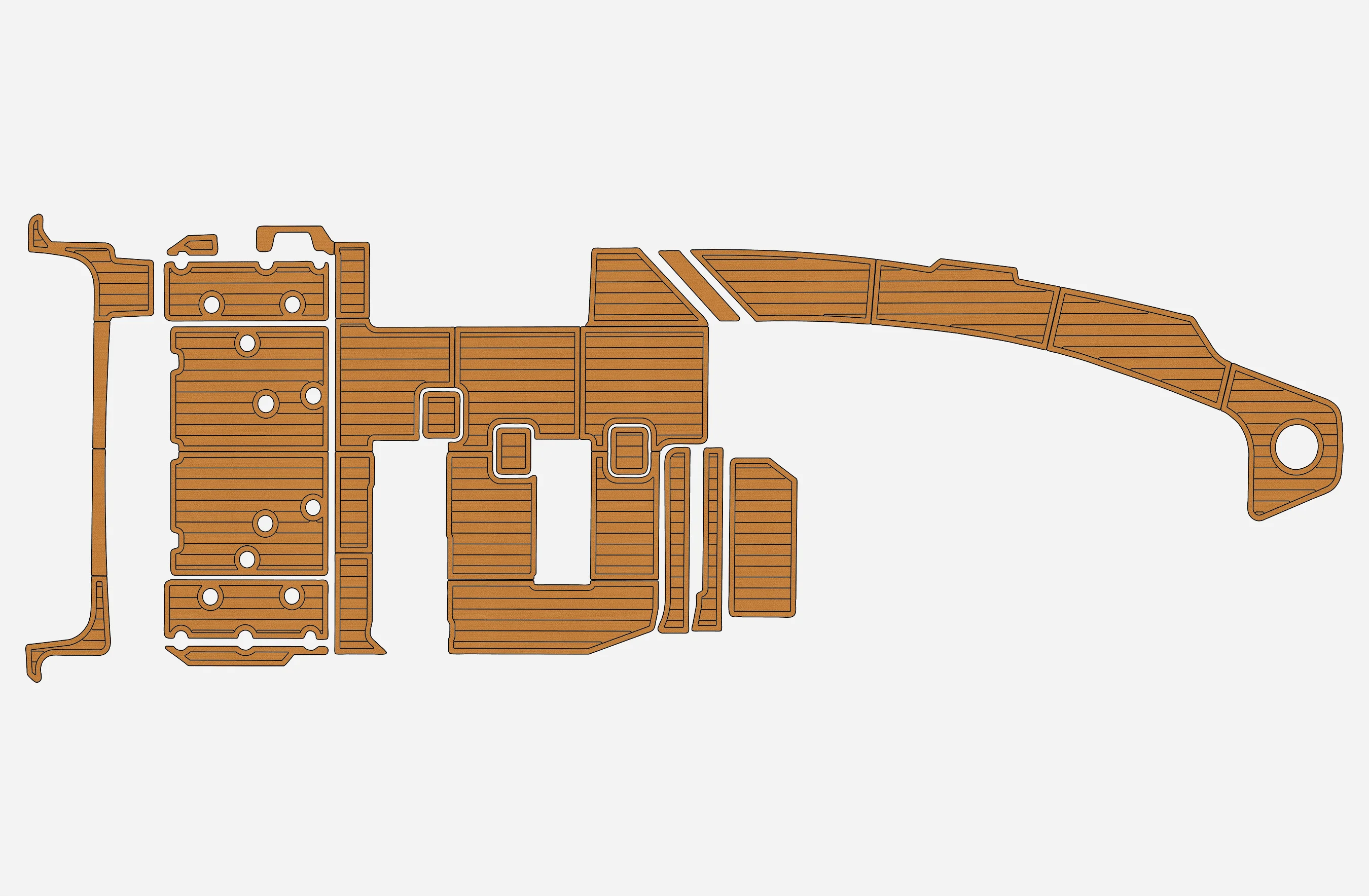 

Самоклеящийся морской коврик из искусственного тикового дерева EVA-2020-2025 Boston Whaler 380 Realm 6 мм (1/4 дюйма), нескользящая настилка для лодки для кабины