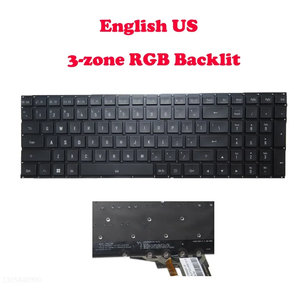 JY 3-zone RGB Backlit Keyboard For Gigabyte For AORUS 15 YE5 XE5 KE5 YE4 XE4 KE4 RX5P RX5PYE English PO Spanish SP German GR New