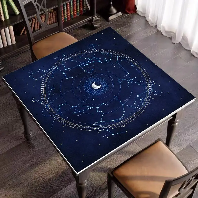 VIKAMA Constellation Star Map Altar Cloth Navy Blue Zodiac Tarot Table Mat for Divination