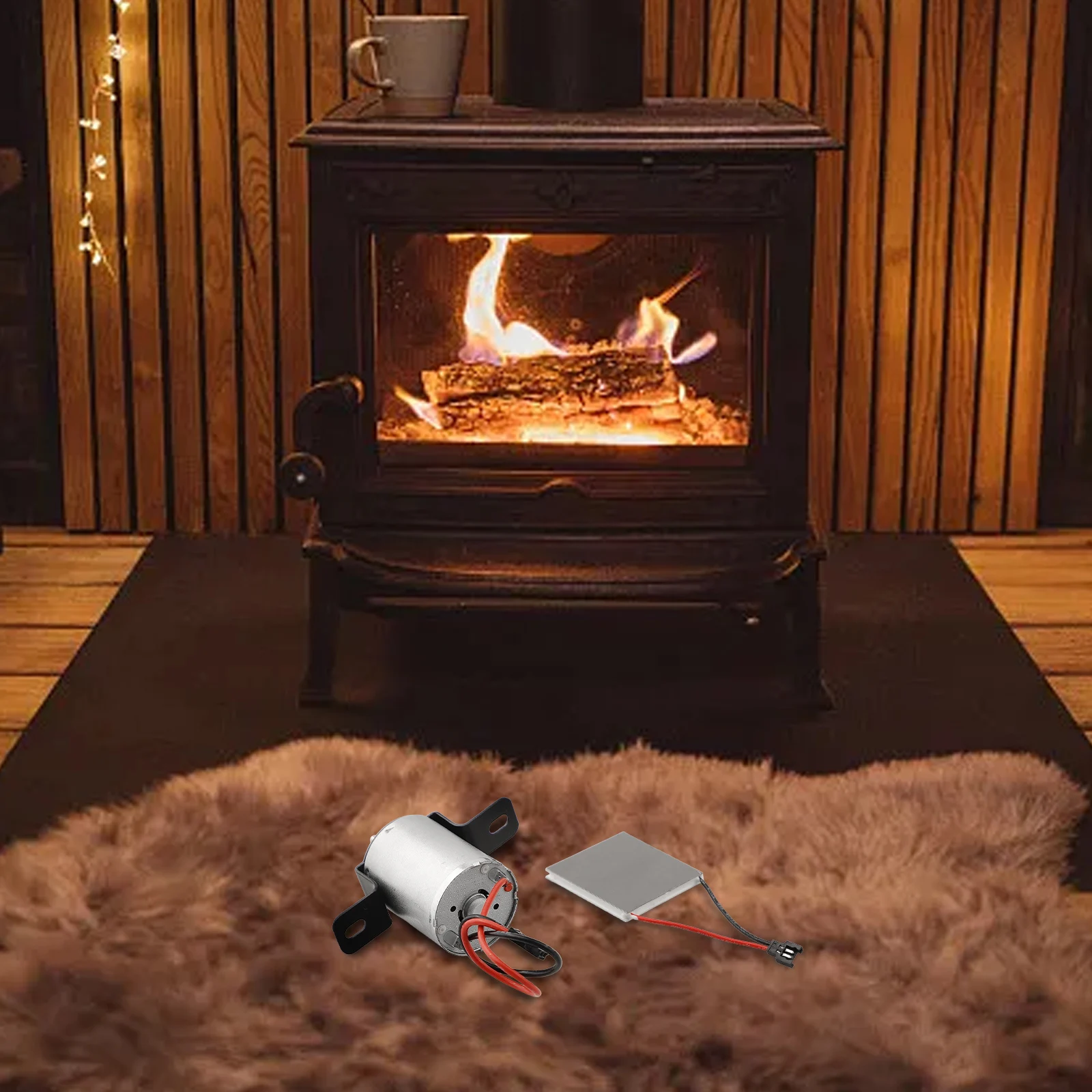 Tamanho do ventilador do fogão de chaminé mostra como imagem Motor do ventilador de lareira resistente ao desgaste e rasgo Materiais de alta qualidade
