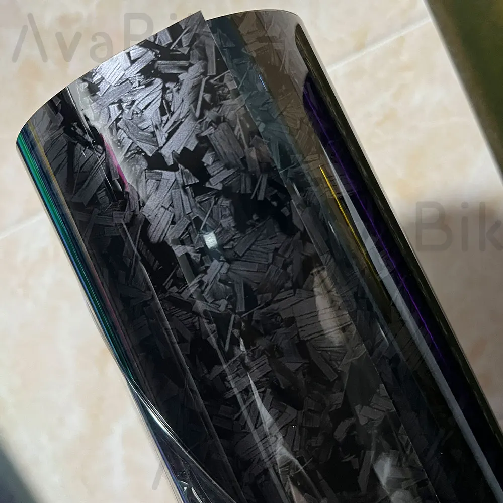 

Пленка для оклейки авто PET глянцевая черная под кованый карбон, самоклеящаяся, без пузырьков воздуха, для интерьера автомобиля