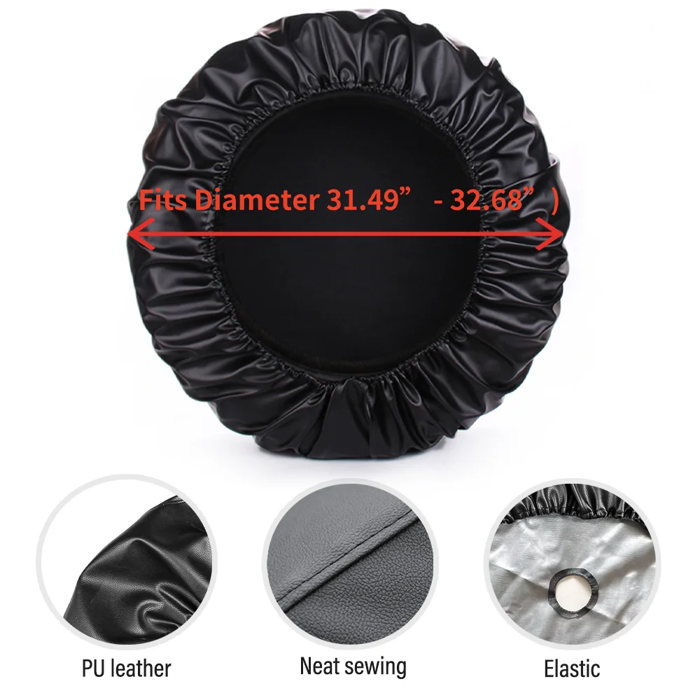 Spare Wheel Tire Cover with Back-up Camera for Ford Bronco 2021 2022 2023 2024 2025 PU Leather Wheel Protector Accessories