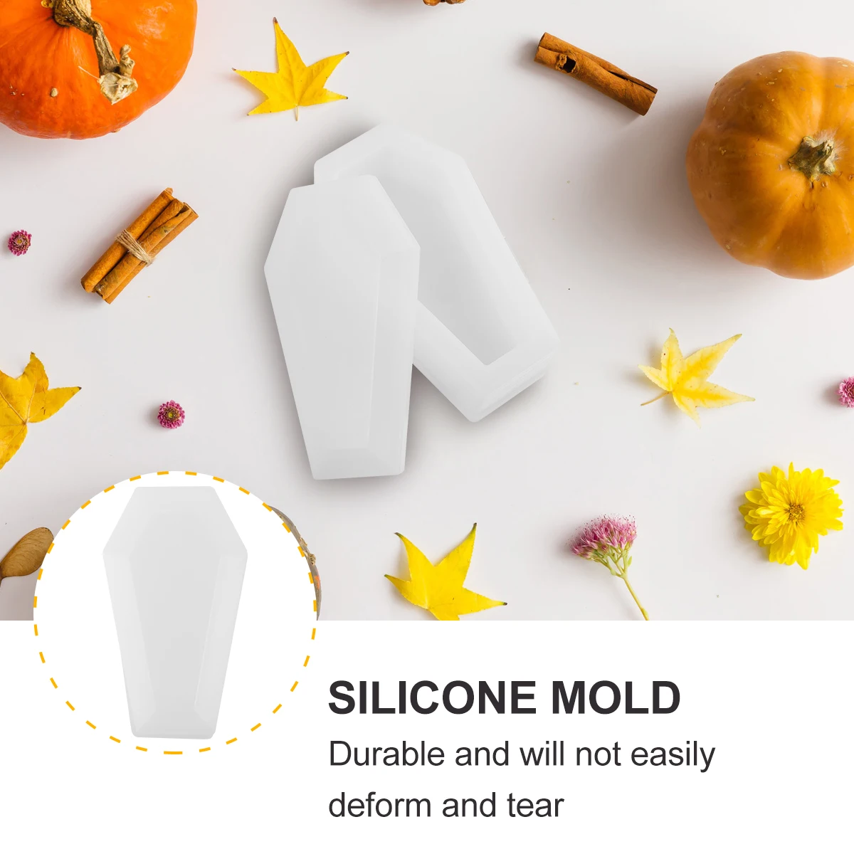 

Halloween Coffin Storage Box Silicone Mold for DIY Crystal Epoxy Resin Jewelry Accessories Decoration Pendant Making Craft