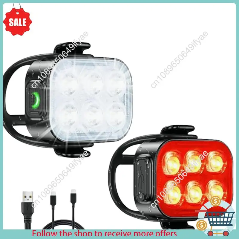 

Y67A-Велосипедные фары для ночной езды, перезаряжаемые через USB велосипедные фонари спереди и сзади, водонепроницаемые велосипедные фары и комплект задних фонарей