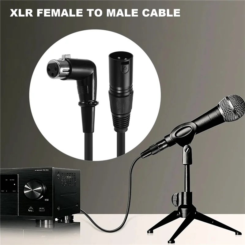 

Stylish-XLR Cable Musical Microphone Sound Cable Plug Right Angle XLR Female To Male Cable 6 Feet