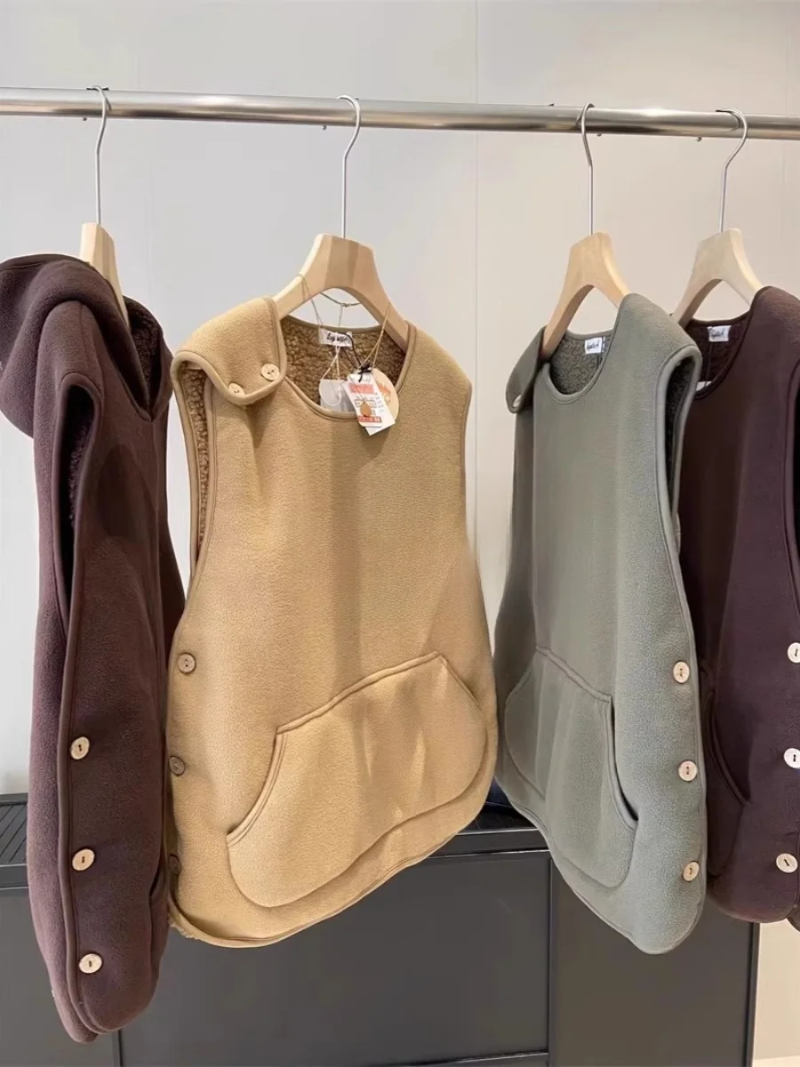 

Deluest Ultrine Fce Vest Men's Women's High ammage 380g Warm Artificial Lamb Velvet Autumn Winter Jaet