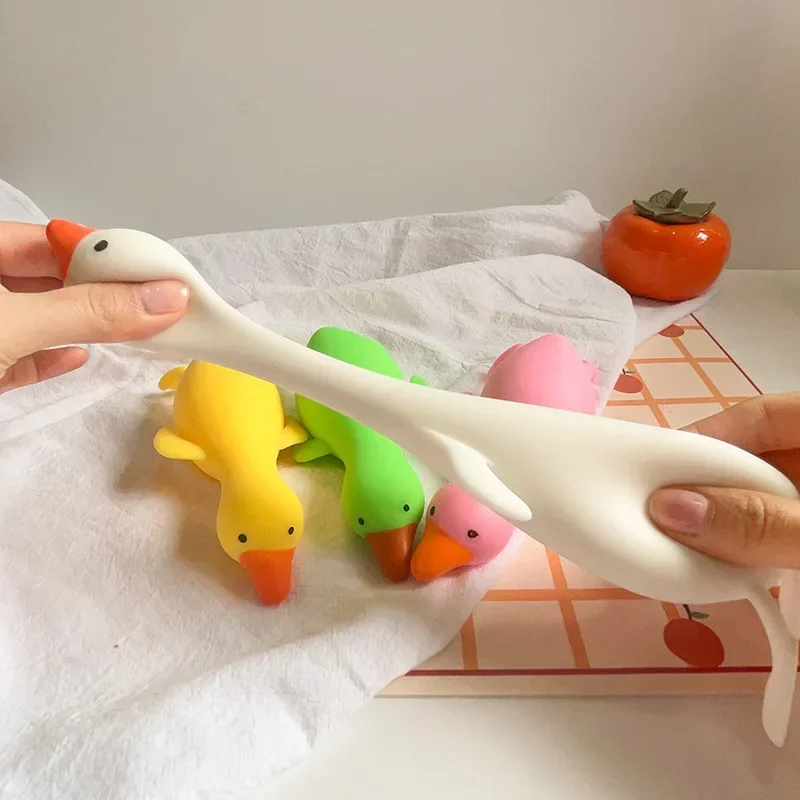 Juguetes antiestrés para niños y adultos, juguetes elásticos de descompresión, animales Kawaii, ganso