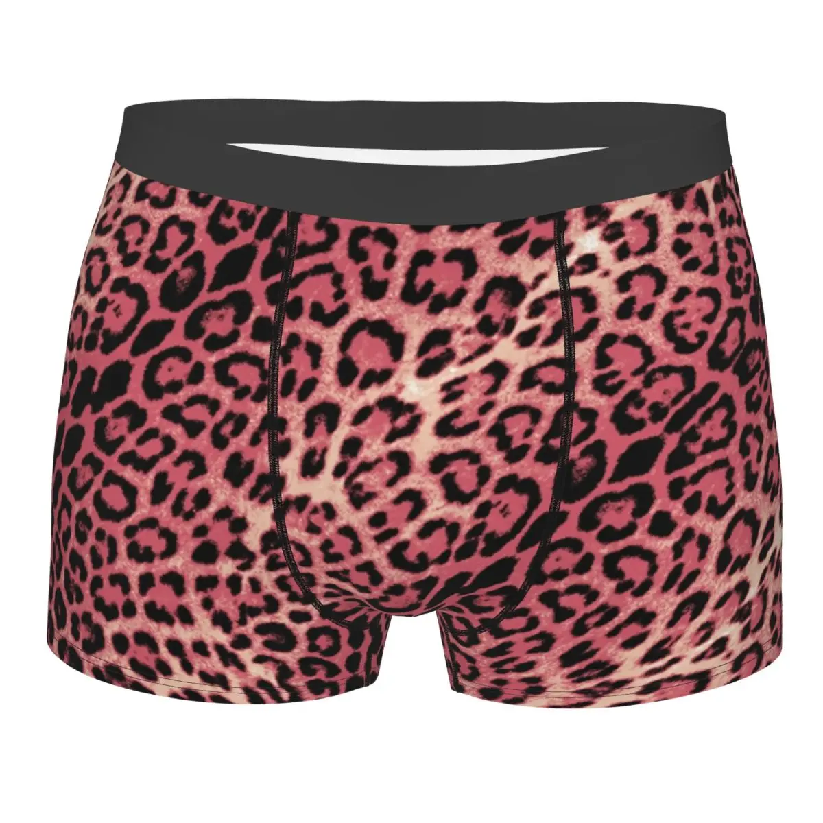 Custom Pink Tiger Cheetah Print Underwear Men Stretch Pink Tiger Cheetah Print Boxer Briefs