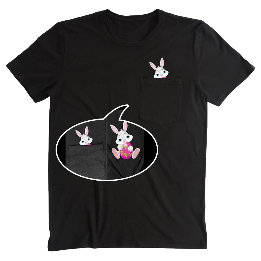 CLOOCL-Économie en coton avec poche pour femme, mignon, motif lapin de Pâques, humoristique, hip hop, graphique, livraison directe