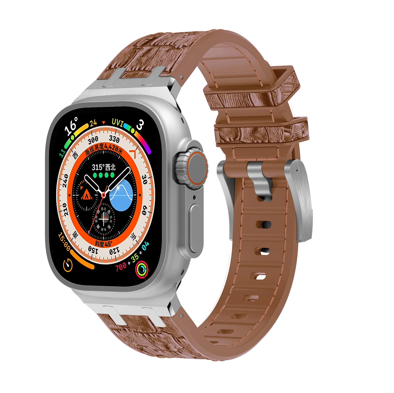 Ремешок из крокодиловой кожи для Apple Watch Ultra 2 49 мм 46 мм 42 мм 45 мм 41 мм Ремешок для часов iWatch Series 10 9 8 7 6 5 SE 44 мм 40 мм Ремень