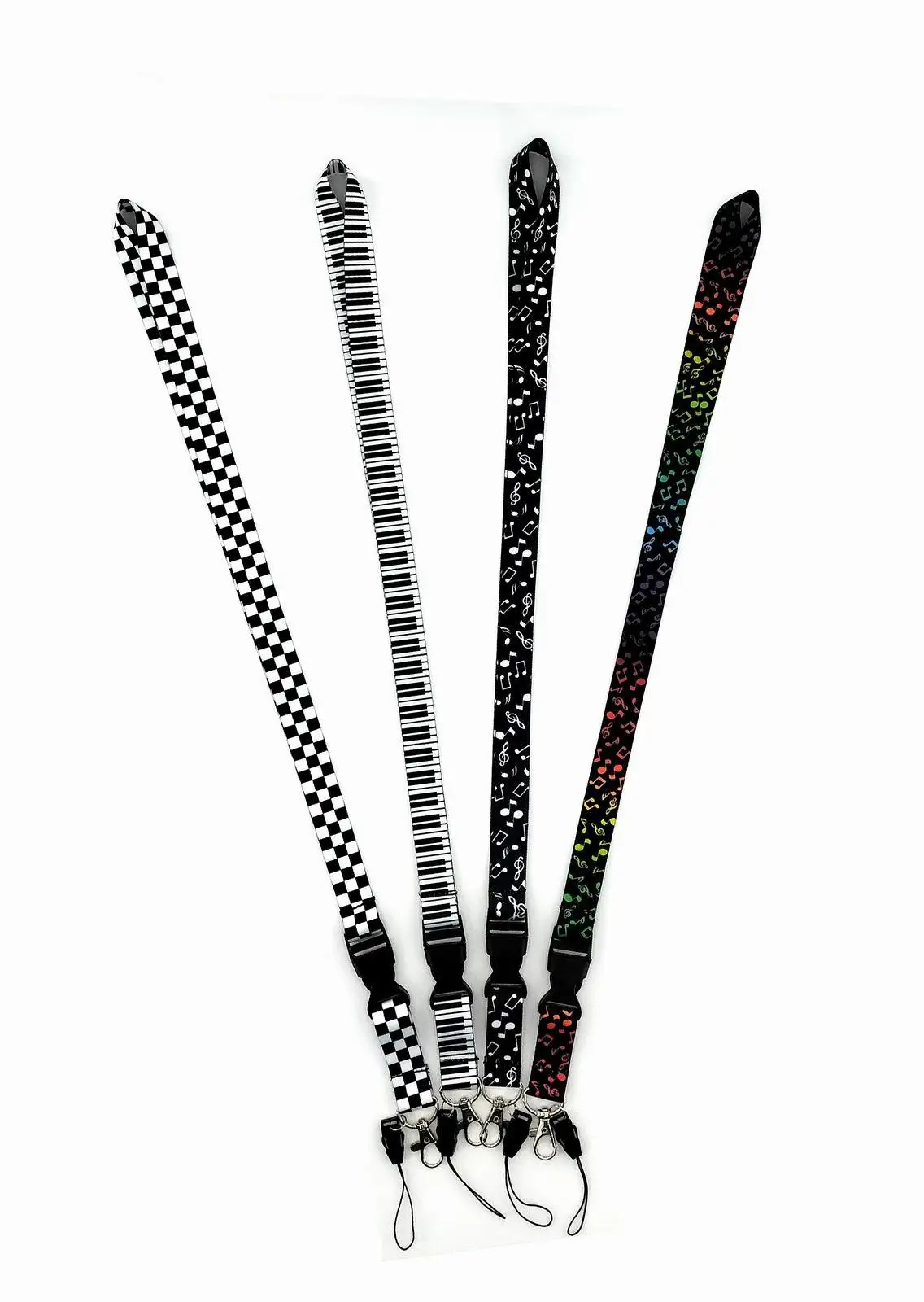 Disney Musical Note piano Lattice Neck Strap Keychain Cellphone Straps ID Badge Holder DIY Hanging Rope Mobile Accessories