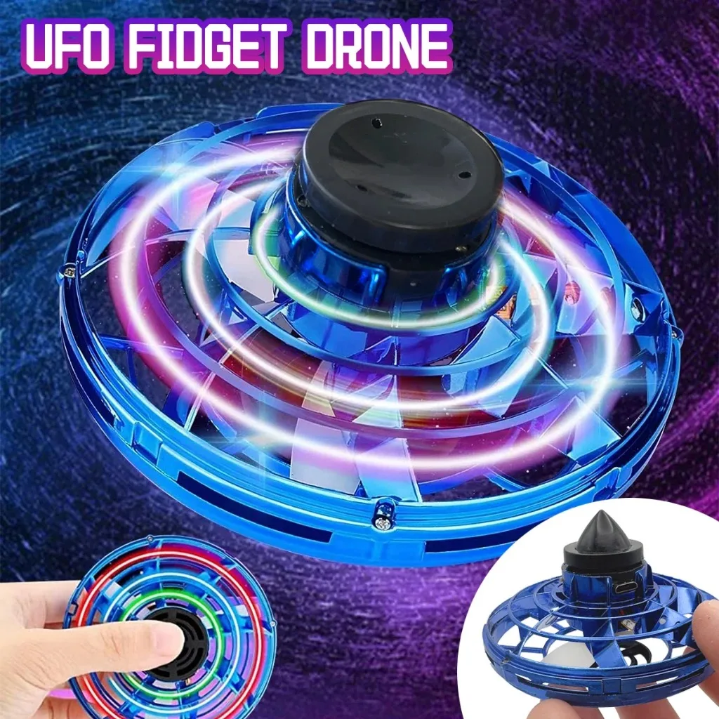 ماجيك UFO تحلق الجرم السماوي الكرة لعبة قابلة للشحن UFO تحلق سبينر مع أضواء طائرة صغيرة بدون طيار لعبة الطائرات LED UFO نوع لعبة طفل هدية