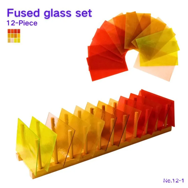 12 Pieces of Hot Melt Glass, Handmade DIY Processing Art Color, Selected COE90 Kiln Special