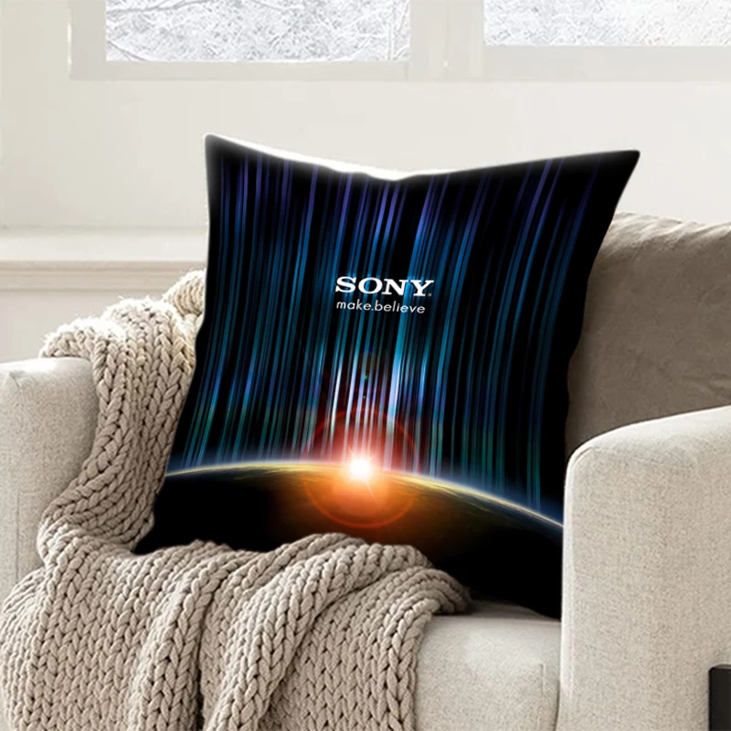 Square pillow bedroom sofa leisure comfortable pillow car living room Sony LOGO Game camera brand Fashion pillowcase Home Decor