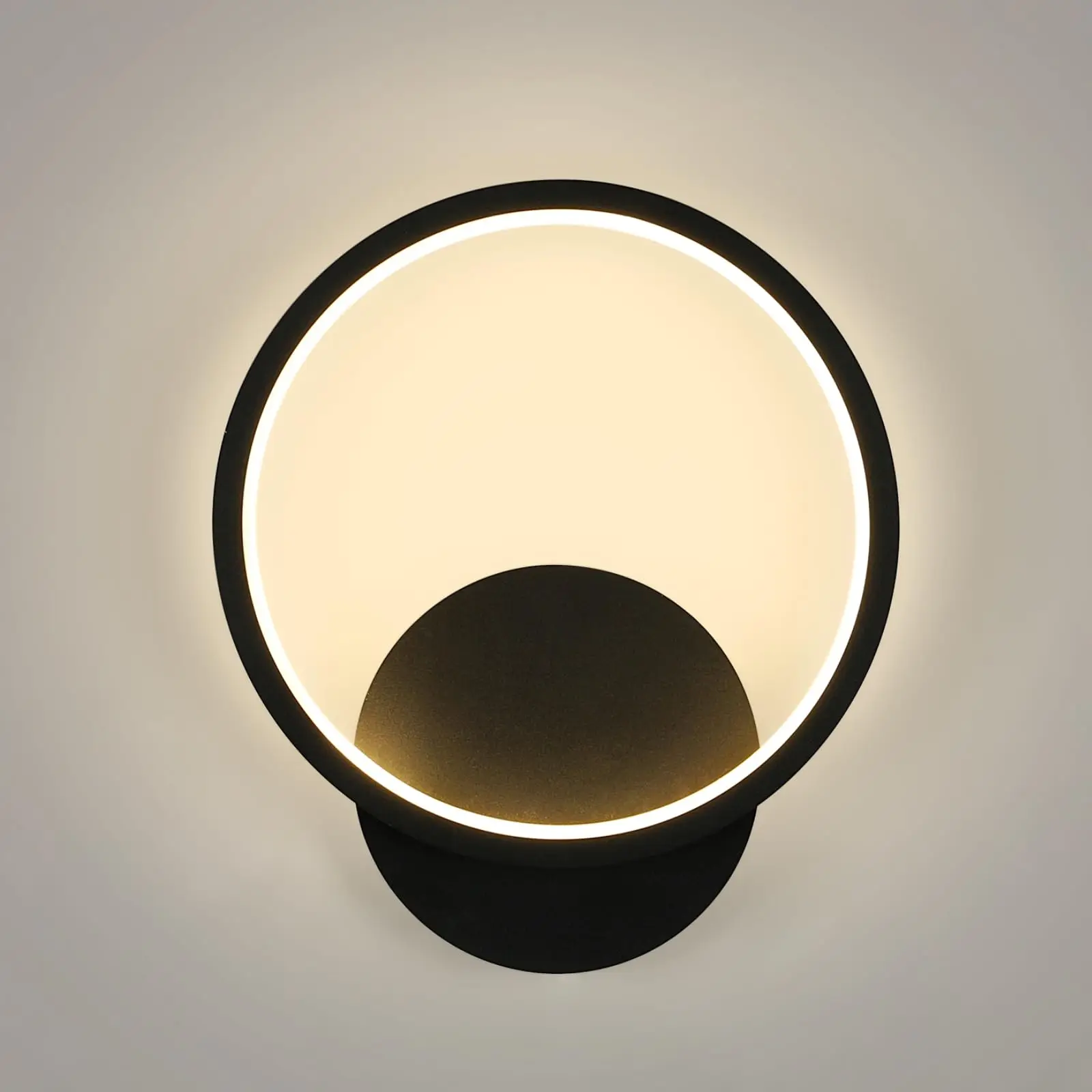 Modern Indoor Wall Lamp, 12W Round Wall Light, Perfect Wall Lamp for Living Room Bedroom Hallway Stairs, 3000K Warm White