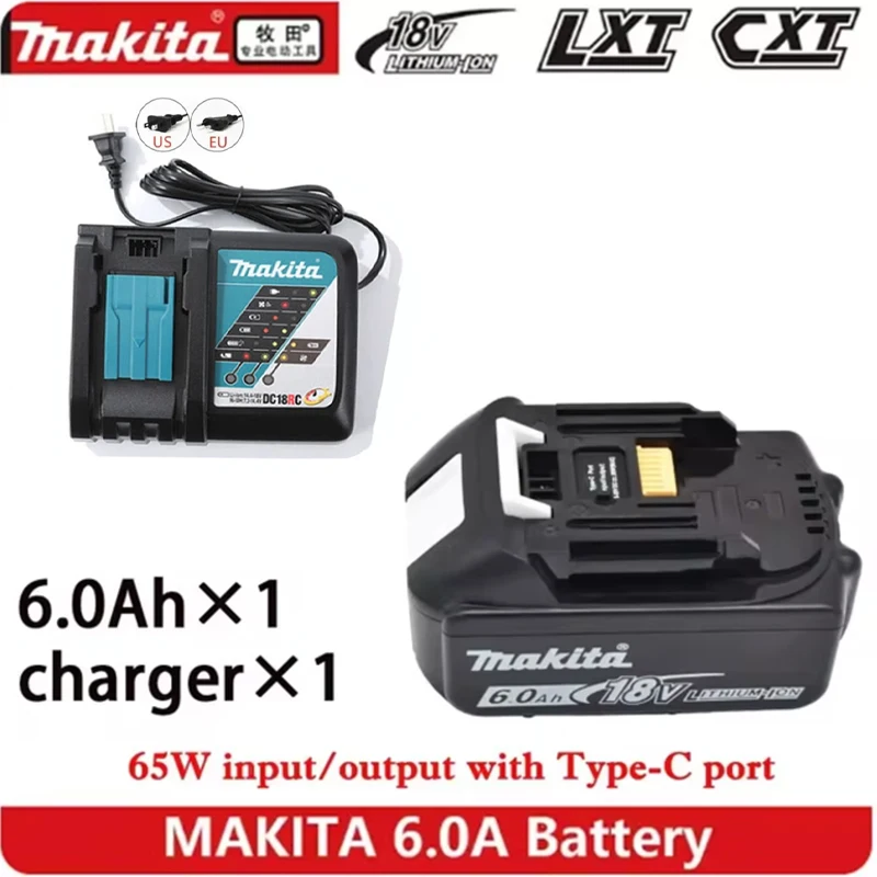 

100% Makita Replacement 18V 6.0Ah Battery For BL1840 BL1840B BL1830 BL1830B BL1850 BL1850B rechargeable battery LED indicateur