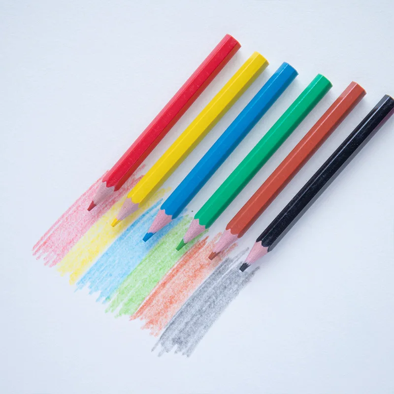 6PCS Mini short colored pencils 3.5 inch school supplies