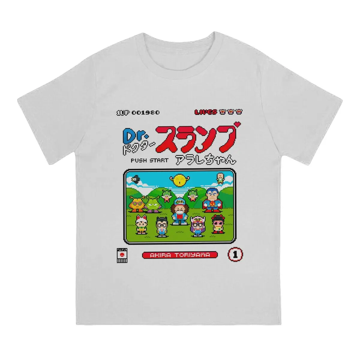 Dr Slump Arale Press Start Tshirt Graphic Men Tops Vintage Alternative Summer Polyester Clothes Harajuku T Shirt