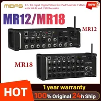 Midas MR12 MR18 12 / 18-Input Digital Mixer for iPad/Android Tablets with Wi-Fi and USB Recorder