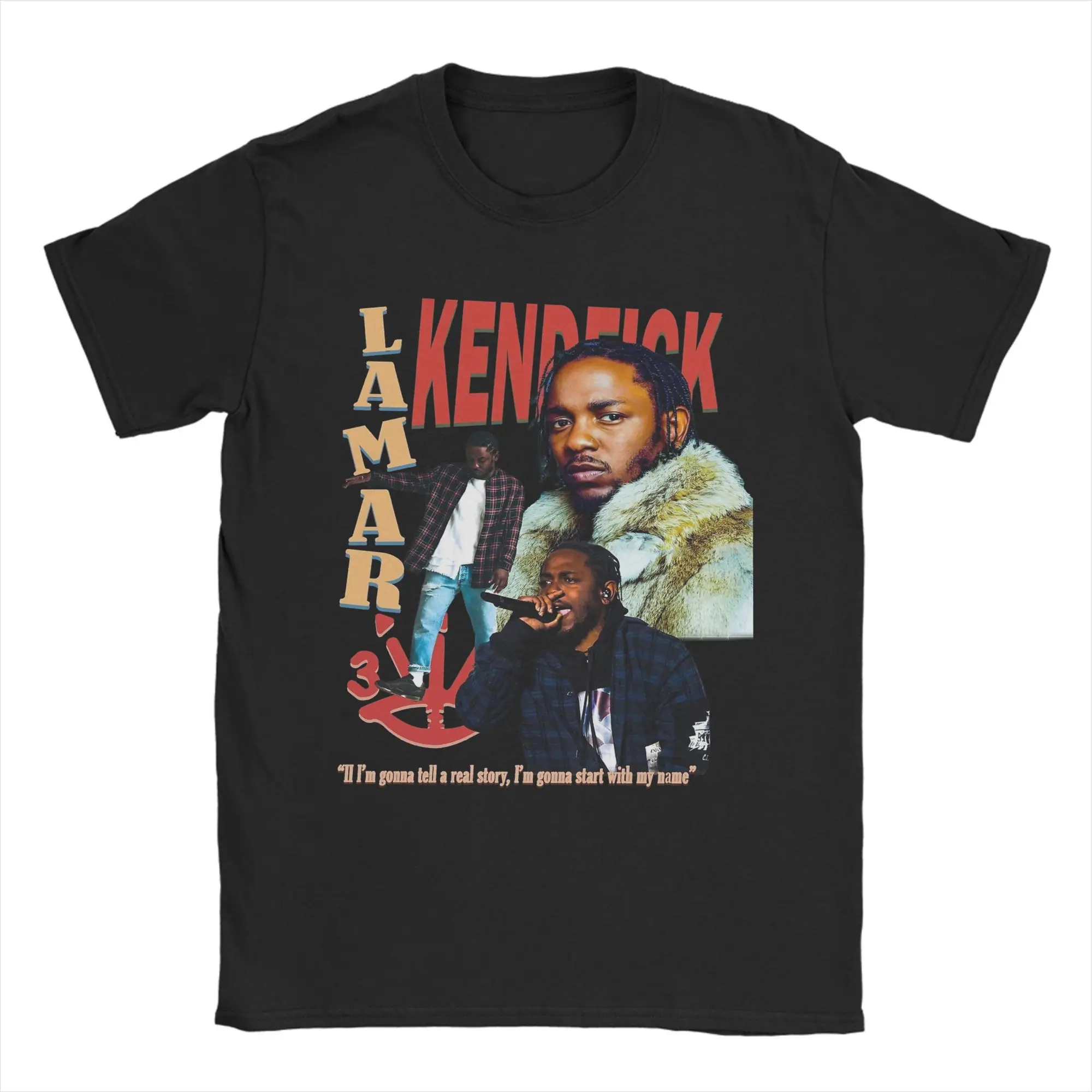 

Kendrick Lamar Rapper T Shirt Men's Cotton Novelty T-Shirts Crewneck Tee Shirt Short Sleeve Tops Printing