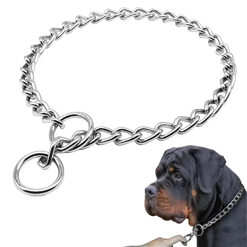 

4 Size Stainless Steel Slip Chain Collar for Dog Adjustable Pet Accessories Dog Collar for Small Medium Large Dog Collar
