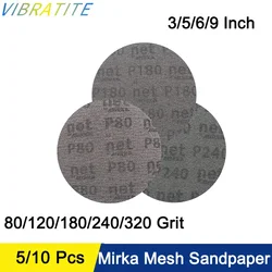 3'' 5'' 6 ''9'' Dust Free Mesh Sanding Discs Hook & Loop Dry Grinding Abrasive MIRKA Sandpaper 80 to 320 Grit for Polishing