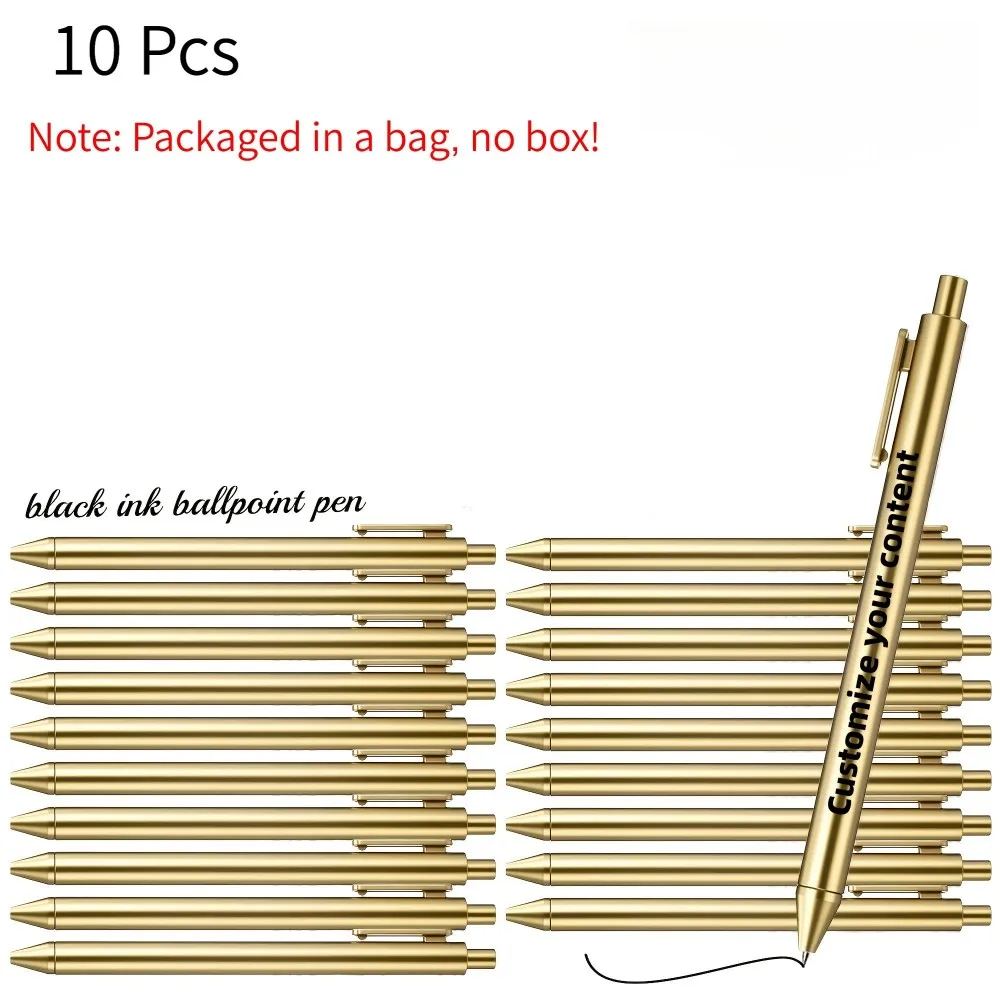 Maßgefertigtes 40-teiliges Luxus-Kugelschreiber-Set mit Schwarzer Geschenkbox Einziehbarer Schwarzer Tinte Lasergravierter Text, Glatt Schreibender Stift 10/40 Stück