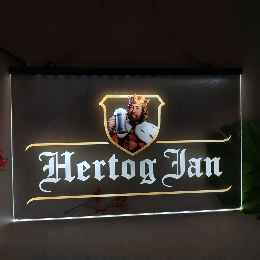 Hertog Jan Bar Holland Beer Multicolour Luminous Sign with Neon Light Emitting Effect Home Decor Bedroom Wal