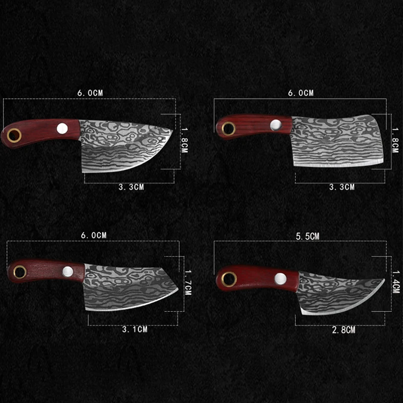 Mini Kitchen Multifunctional Knife Unboxing Portable Small Blade Stainless Steel Paper Cutting EDC Fixed Blade Keychain Knife