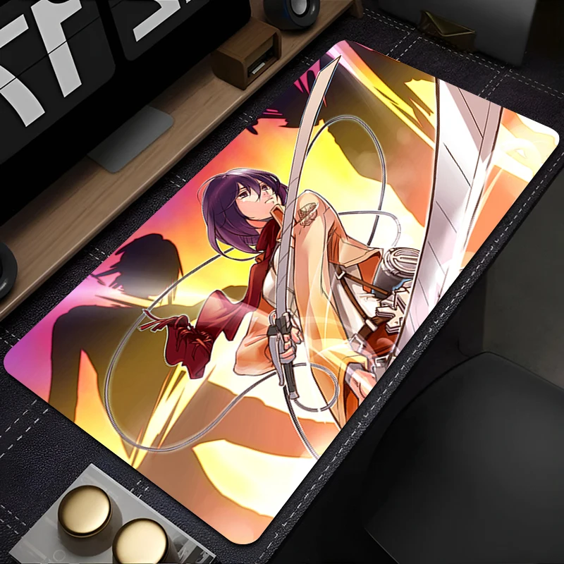 Mouse Pad Anime Gamer Gaming Accessories A-attack on Titan Mikasa Varmilo Keyboard Pad Computer Rubber Desk Mat Carpet Mousepad