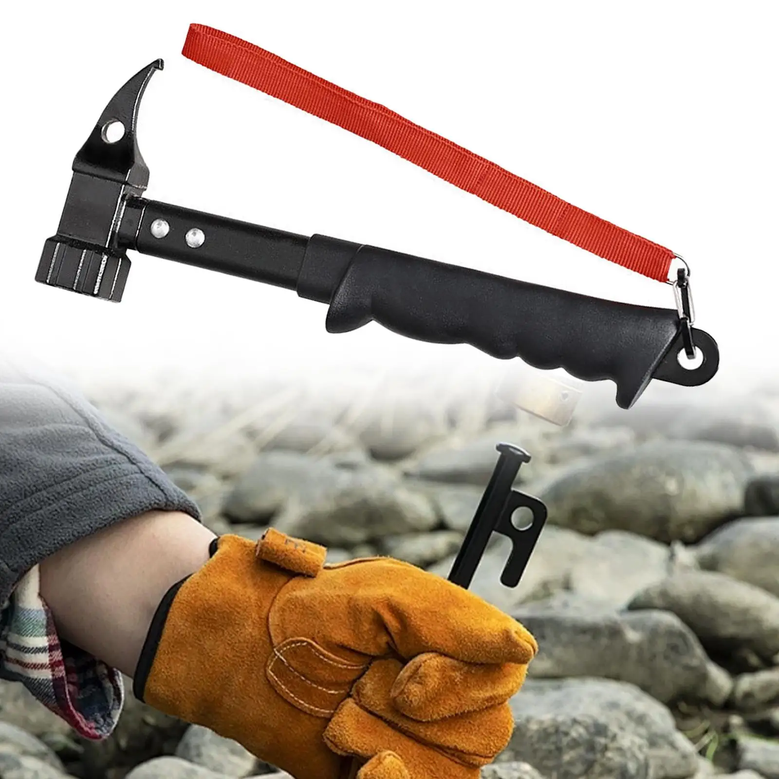 Camping Hammer Hiking Kit Heavy Duty Shockproof Tent Stake Remover Accessories for Outdoor Activities Backpacking Hiking