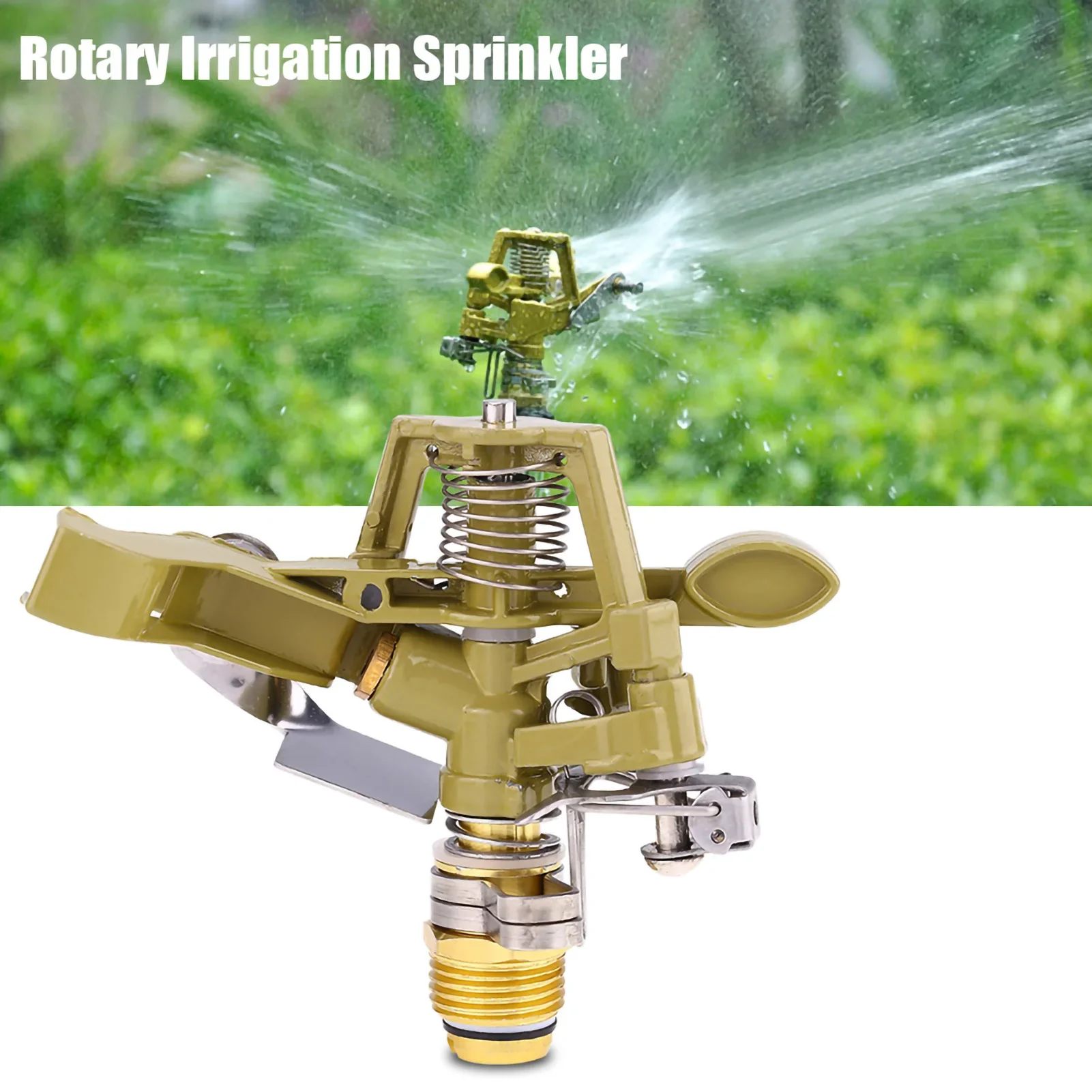 

1/2 Inch 360° Rotary Water Irrigation Sprayer Zinc Alloy Sprinkler For Outdoor Garden Yard Lawn