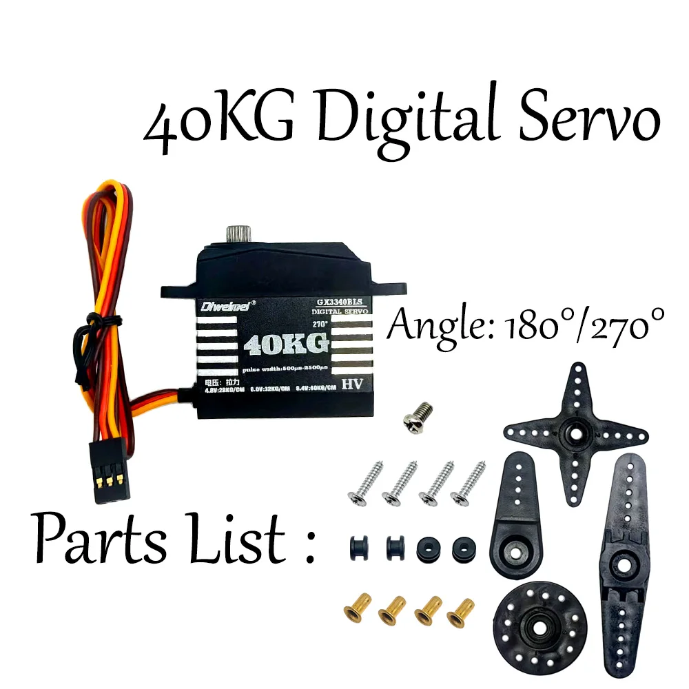 Diweimei GX3340BLS 40 kg digitales Servo mit hohem Drehmoment – 180 ° /270 °   Metallgetriebe-Servomotor für RC Car Robot (4,8–8,4 V)