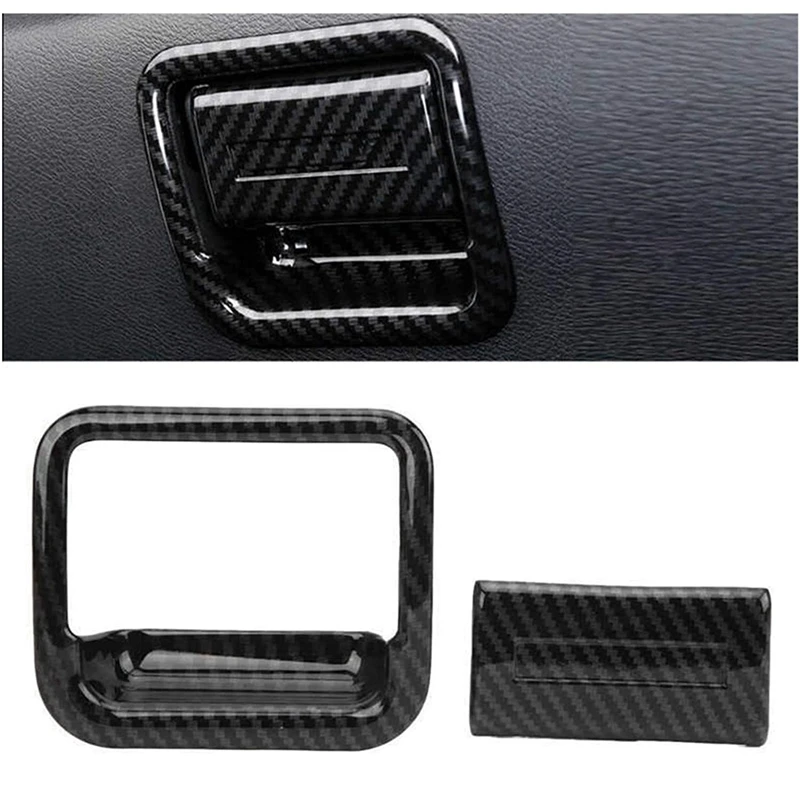 2 Set Car Accessories: 1 Set Car Front Fog Light Decorative Frame Cover & 1 Set Car Copilot Glove Box Handle Bowl Cover